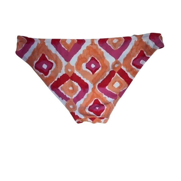 AERIE Bikini Bottom in deep coral, Orange and white Ikat pattern - Size Small - Picture 5 of 5